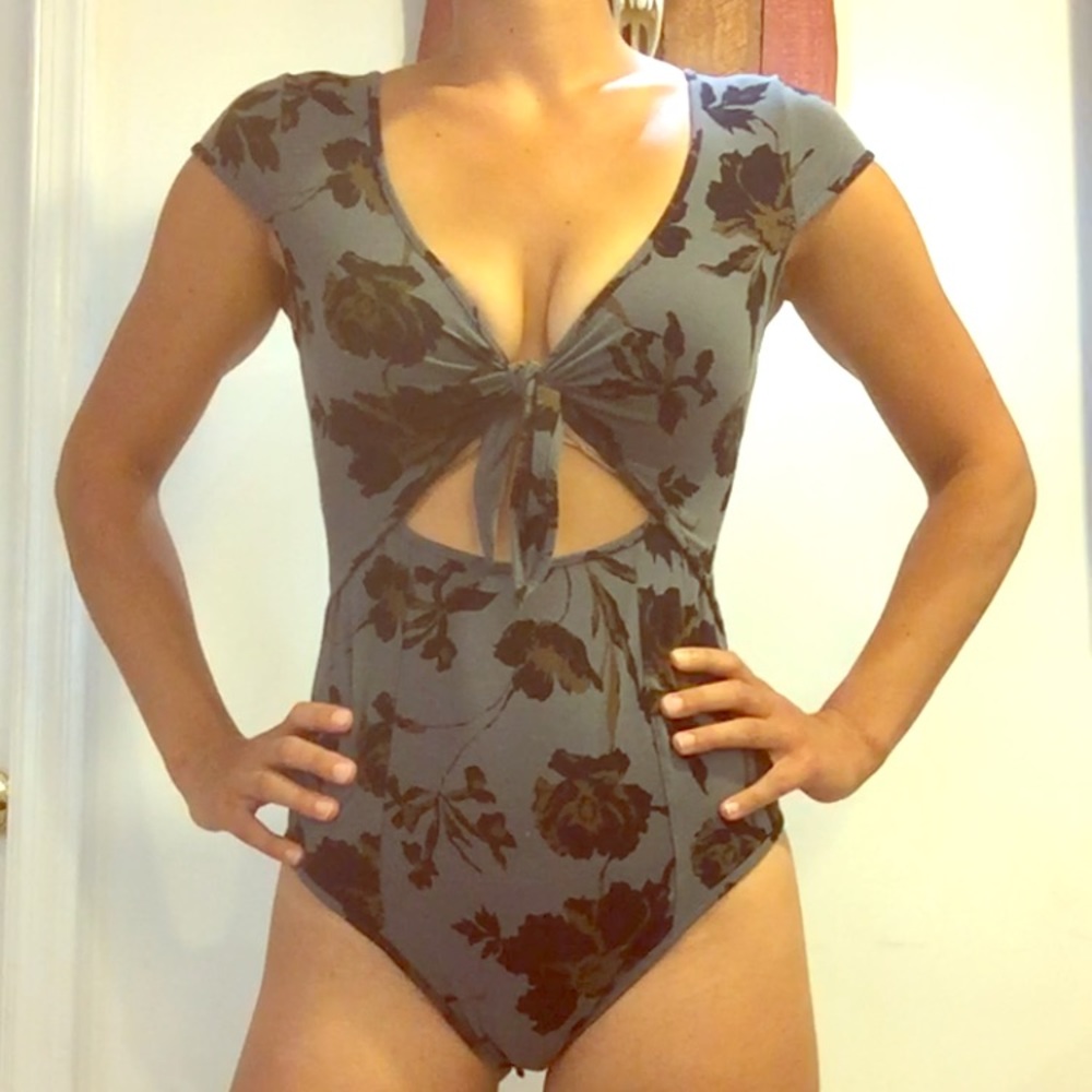 Free People Floral Bodysuit